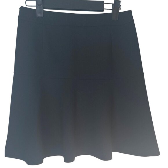 ZARA Size 4 Woman Black Flared Skirt Polyester Blend High Rise - Picture 1 of 14